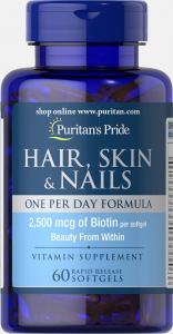 Puritan's Pride Hair Skin Nails One Per Day Formula 60 капс