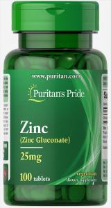 Puritan's Pride Zinc Gluconate 25 mg 100 tabl