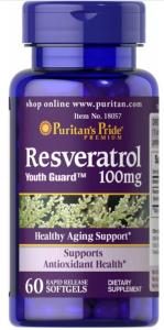 Puritan's Pride Resveratrol 100 mg 60 softgels
