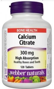 Webber Naturals Calcium Citrate 300 mg 120 tab
