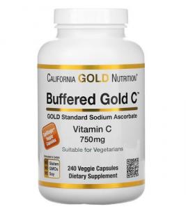 California Gold Nutrition Buffered Gold C 750 mg 240 vcaps