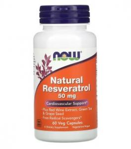 Now Foods Natural Resveratrol 50 mg  60 вег.капс