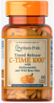 Puritan's Pride C- TIME 1000 mg 60 каплет