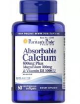 Puritan's Pride Absorbable Calcium Magnesium plus Vitamin D3 60 softgels