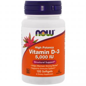 Now Foods Vitamin D-3 5000 IU 120 капс