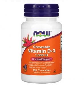 Now Foods Vitamin D-3 1000 IU 180 Chewables
