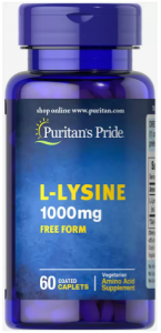 Puritan's Pride L-Lysine 1000 mg  60 капл