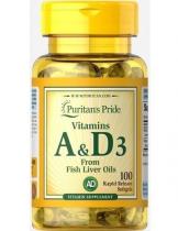 Puritan's Pride Vitamin A and D-3 5000/400 IU 100 softgels