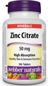 Webber Naturals Zinc Citrate 50 mg 180 tab