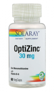 OptiZinc 30 mg, 60 вег. капс. ,Solaray