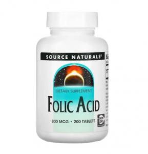 Source Naturals Folic Acid 800 mcg 200 tab