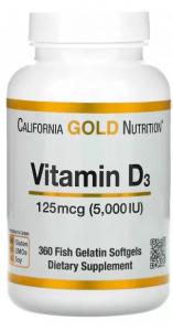 Vitamin D3 5000 IU 360 softgels California Gold Nutrition