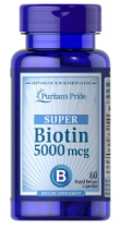 Puritan's Pride Biotin 5000 mcg 60 softgels