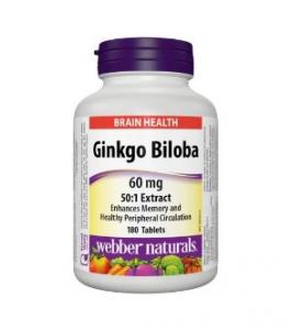 Webber Naturals Ginkgo Bioba 60 mg 180 tab