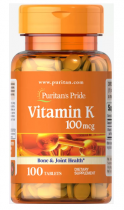 Puritan's Pride Vitamin K 100mcg 100 таб